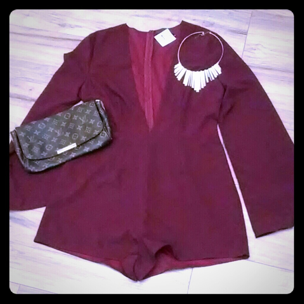 Burgundy Romper